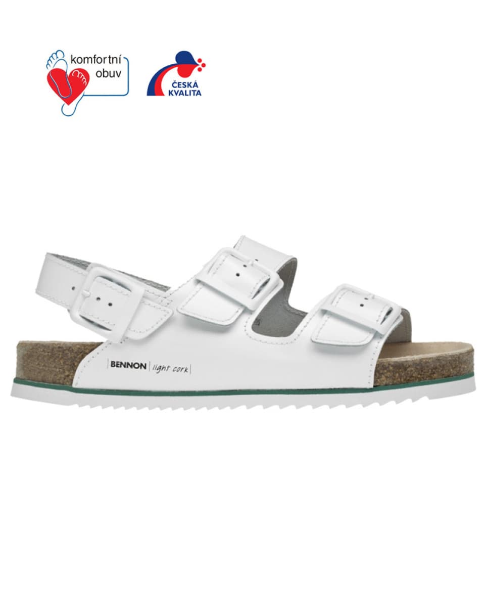 Obuv pracovní sandál BENNON HORSE, OB, kůže, bílá, Sandal - náhled 2