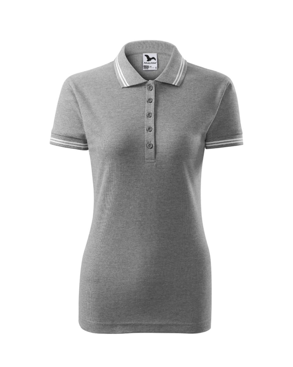Polokošile dámská URBAN 220 - S-XXL- tmavě šedý melír/bílá - náhled 2