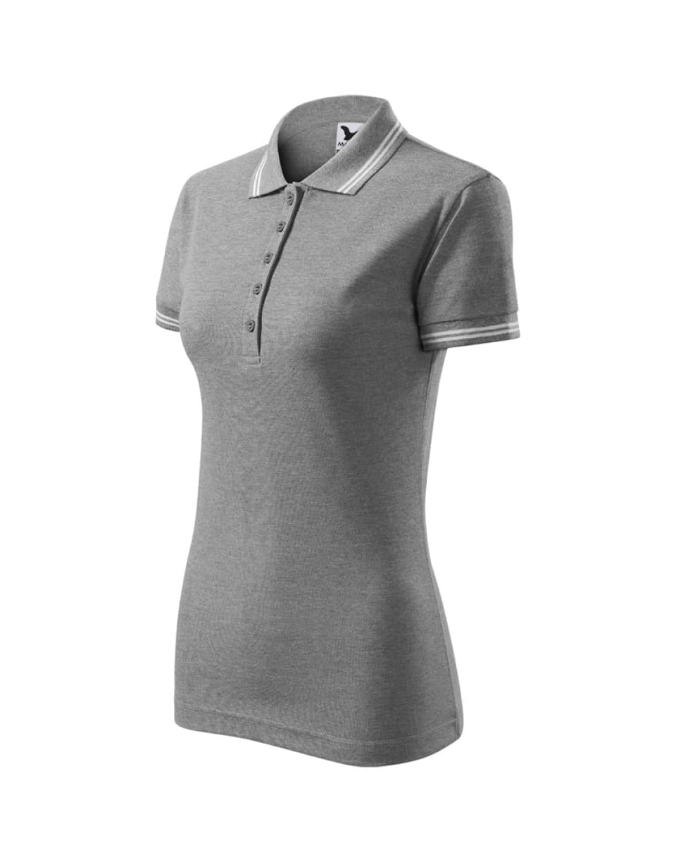 Polokošile dámská URBAN 220 - S-XXL- tmavě šedý melír/bílá - náhled 1