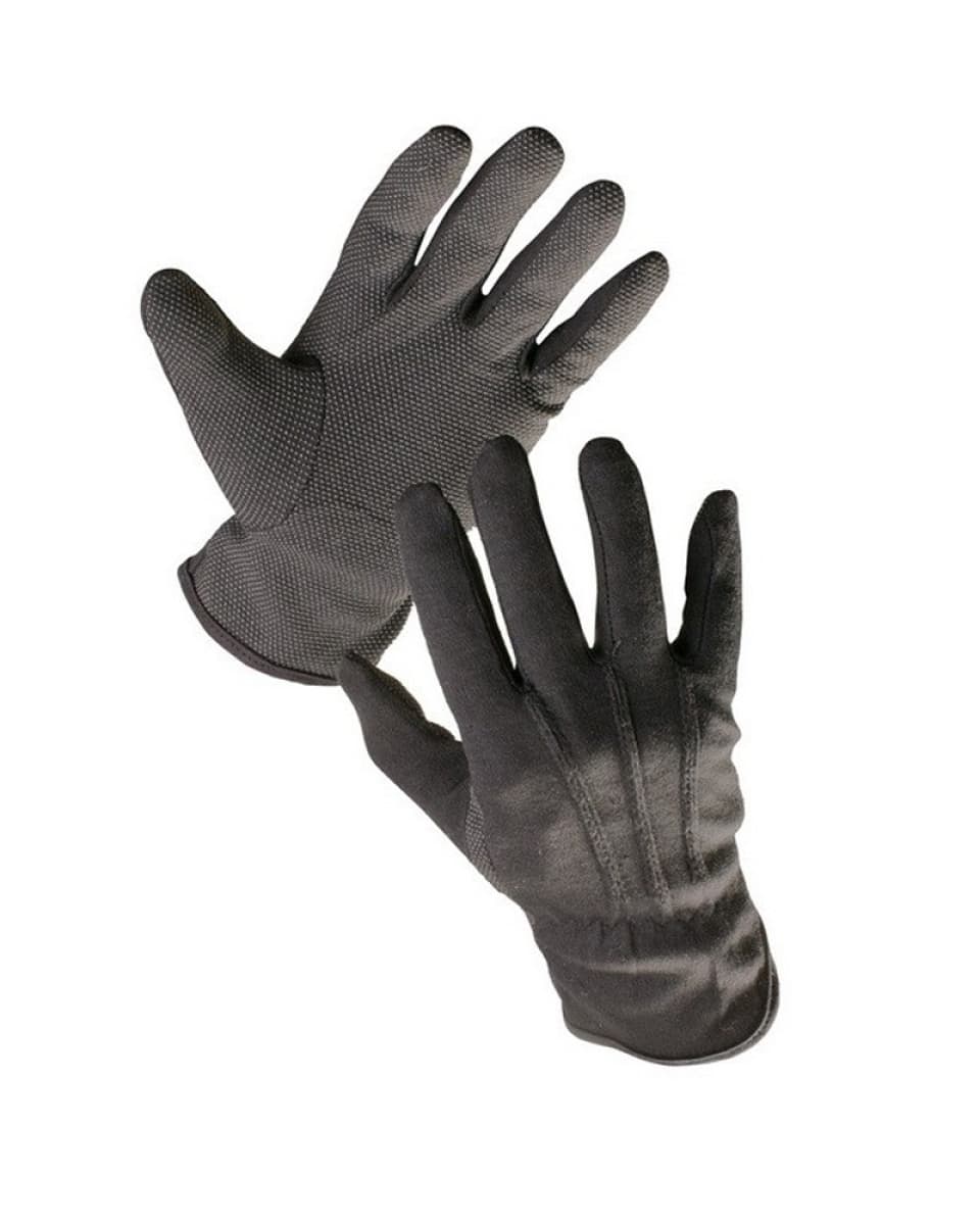 Rukavice pracovní povrstvené BUSTARD BLACK, s PVC terčíky, 7-9