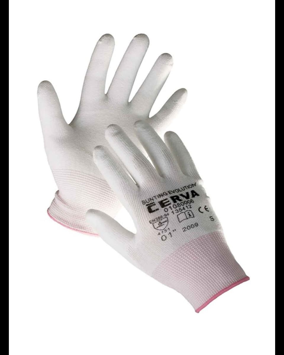 Rukavice pracovní povrstvené BUNTING WHITE EVOLUTION, 5-11