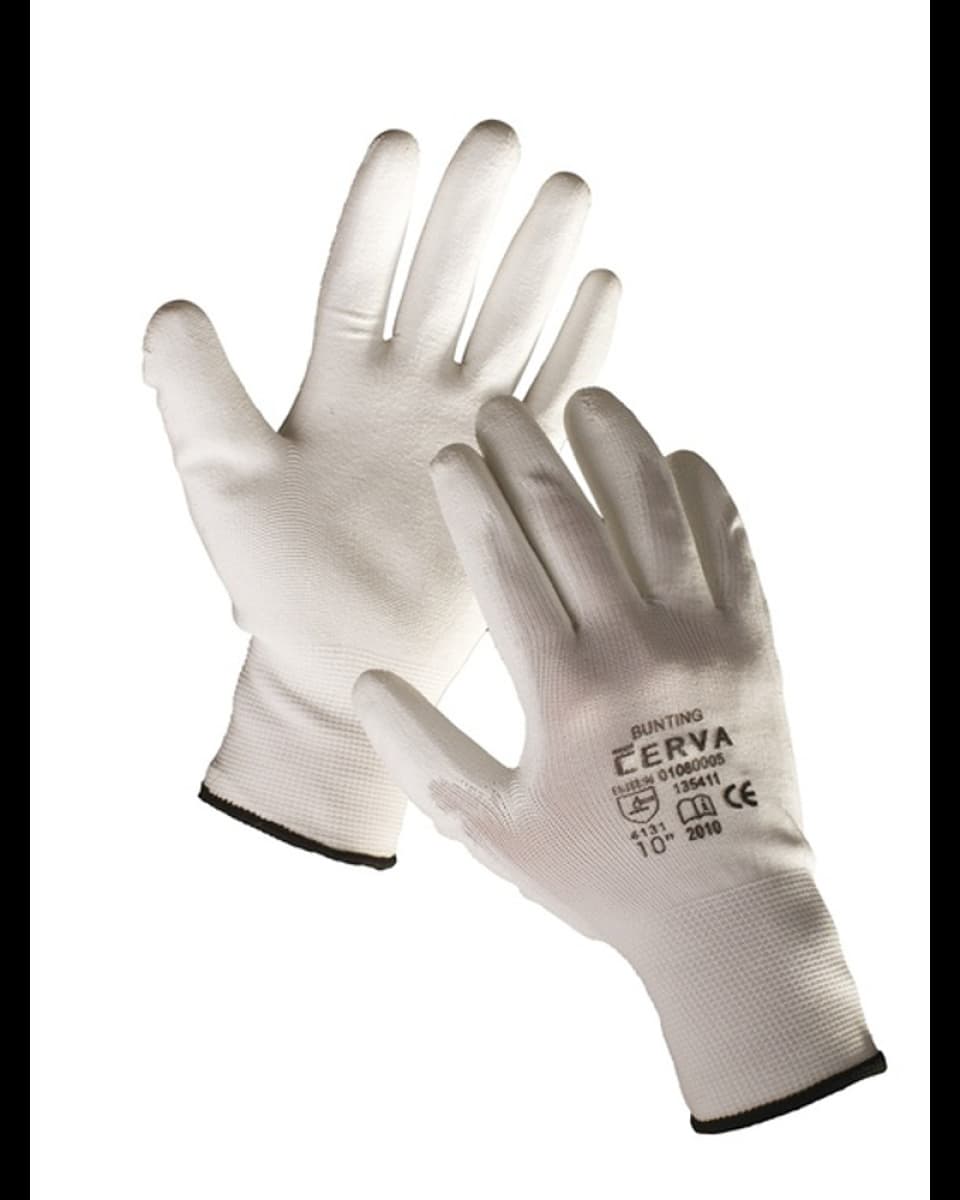 Rukavice pracovní povrstvené BUNTING WHITE, 6-11