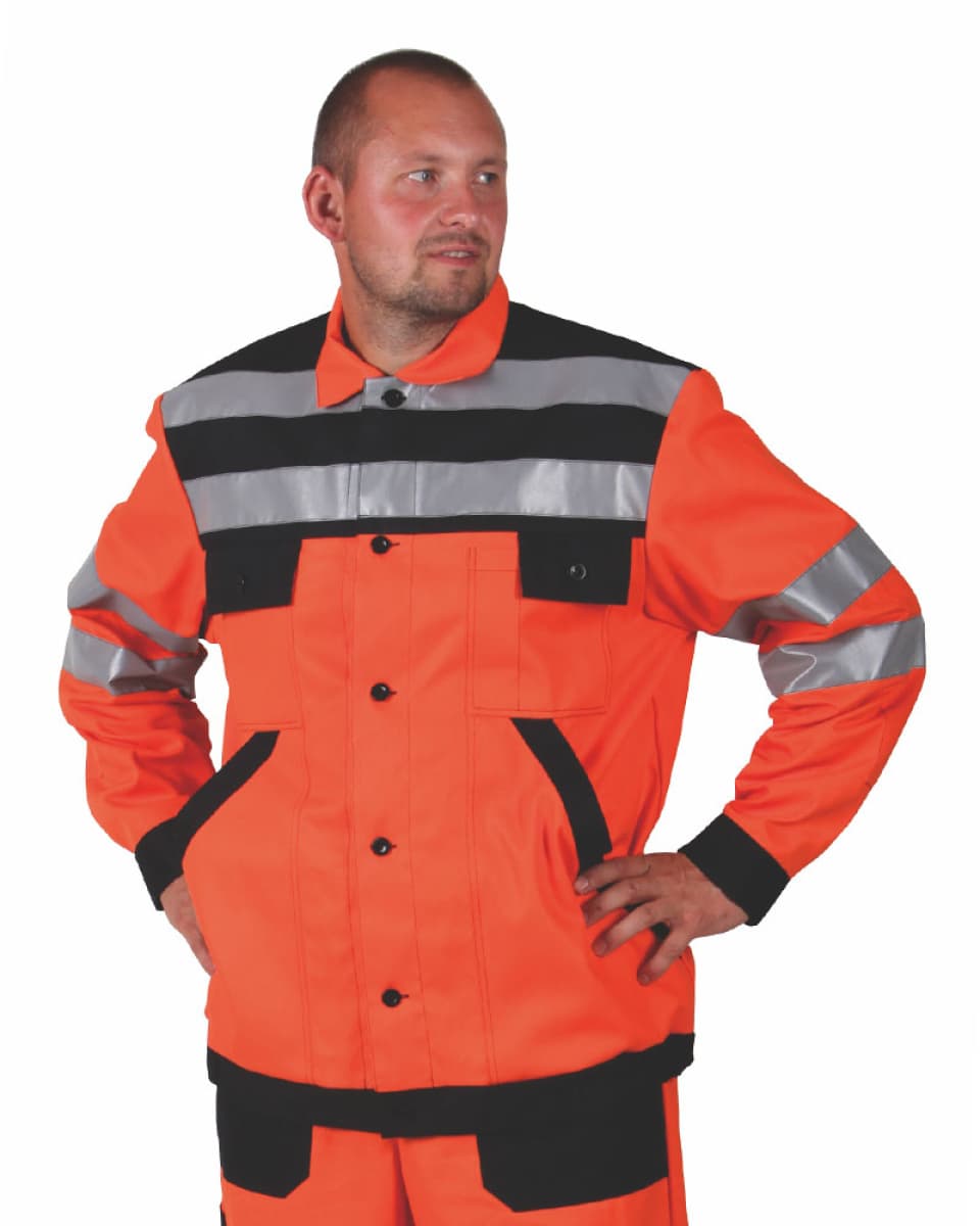 Blůza pán. prac. pas, reflex pr., 0873, zpevněné lokty, BA 245, VS182, oranžová/černá