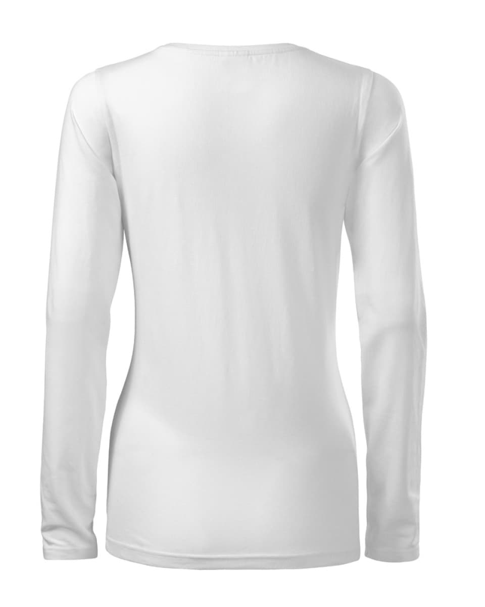 Triko dámské SLIM 139  - XS-XXL - bílá / černý potisk zuby sito - náhled 3