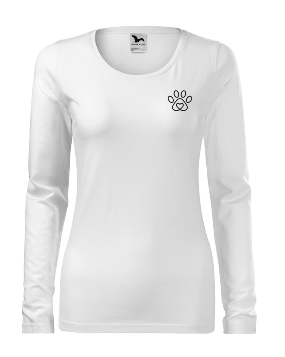 Triko dámské SLIM 139  - XS-XXL - bílá / černý potisk veterina sito