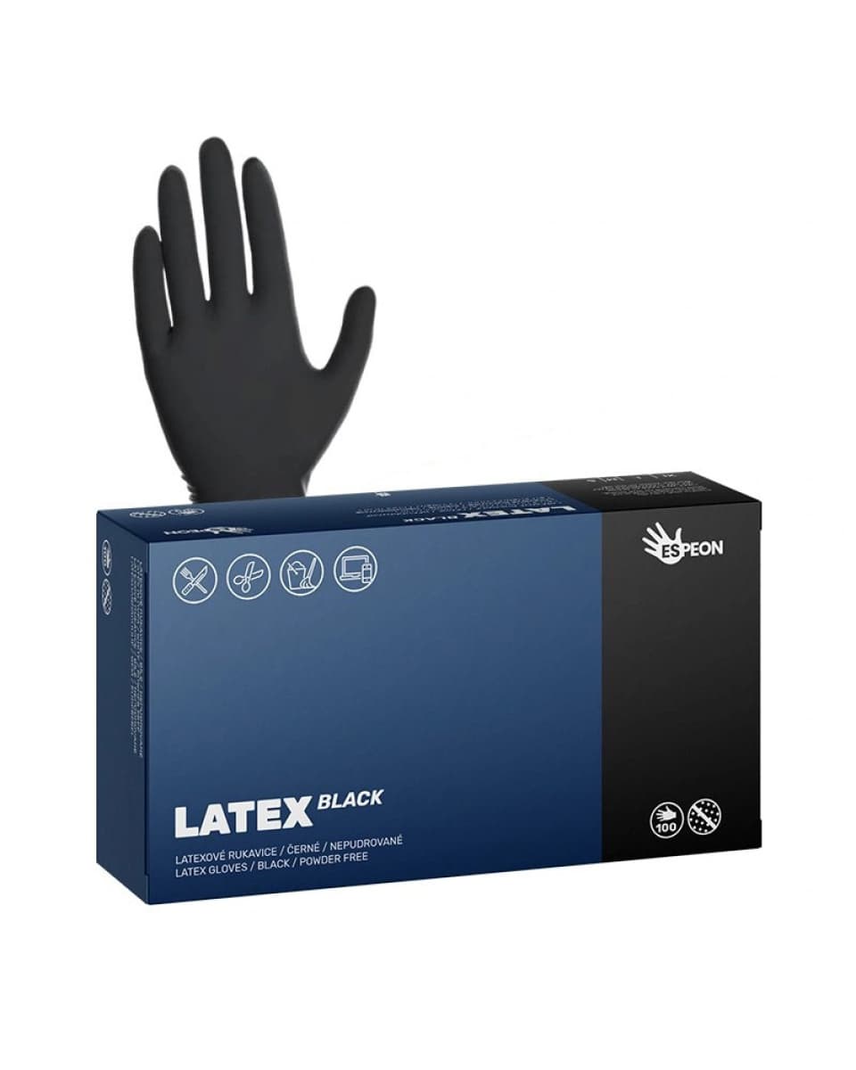 Rukavice latexové NITRIL STRONG 3 , nepudrované, 5,8 g, 100ks, černé - náhled 2