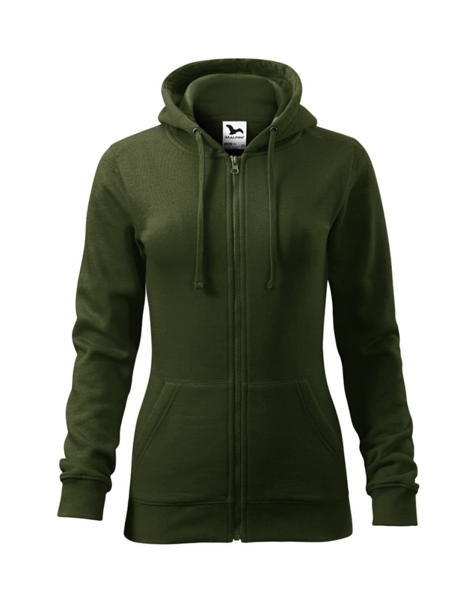 Mikina dámská Trendy Zipper 411 - XS-XXL - Military - náhled 2