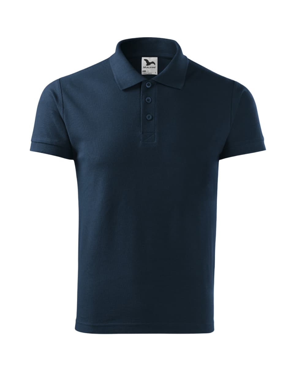ESHOP - Polokošile pánská Cotton Heavy 215 - námořní modrá - náhled 2