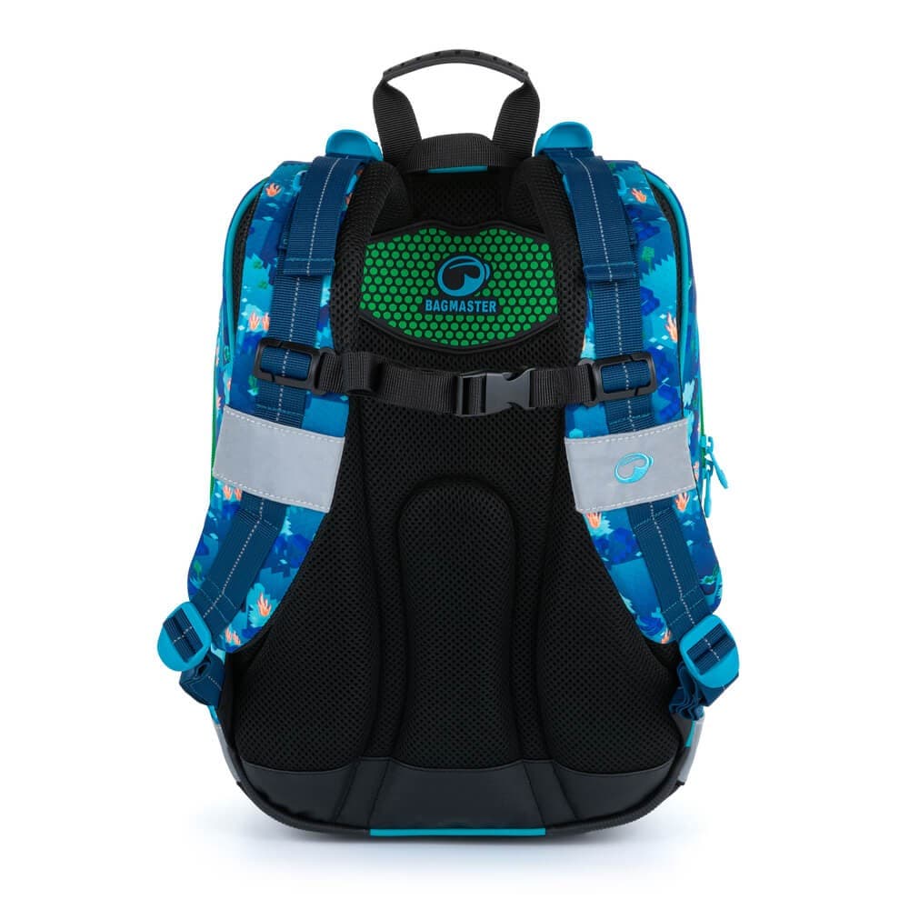 Bagmaster ALFA 21 B školní tříkomorový batoh - kostičky - náhled 3