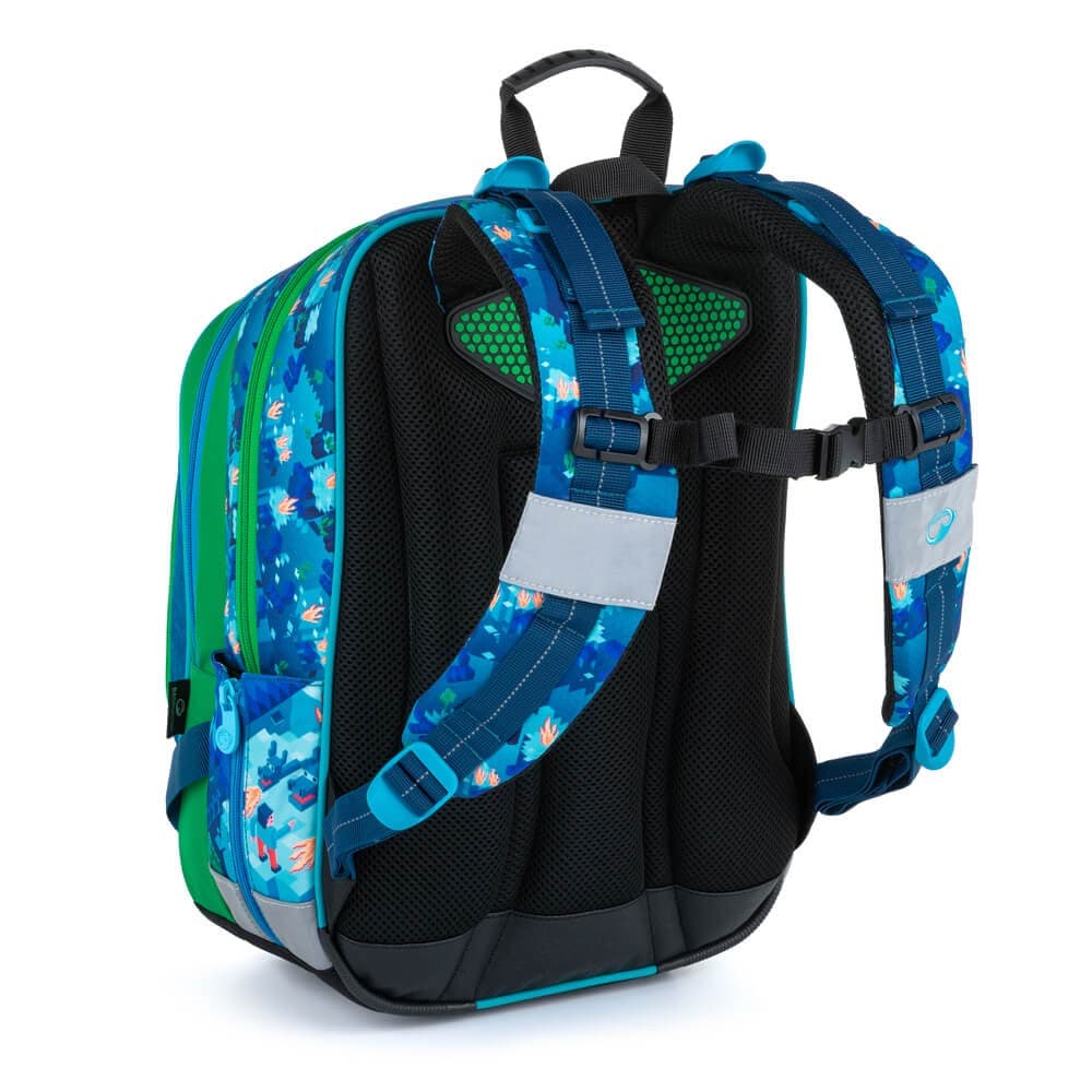 Bagmaster ALFA 21 B školní tříkomorový batoh - kostičky - náhled 4