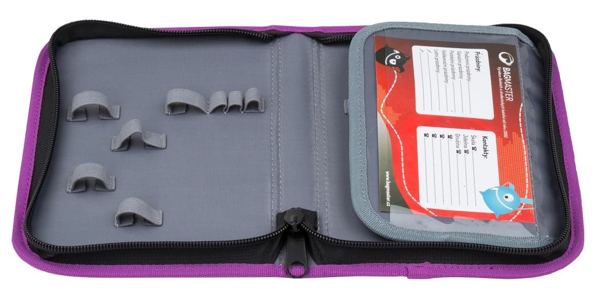 Bagmaster MERCURY 8 A školní jednochlopňový penál - fialové květiny - náhled 3