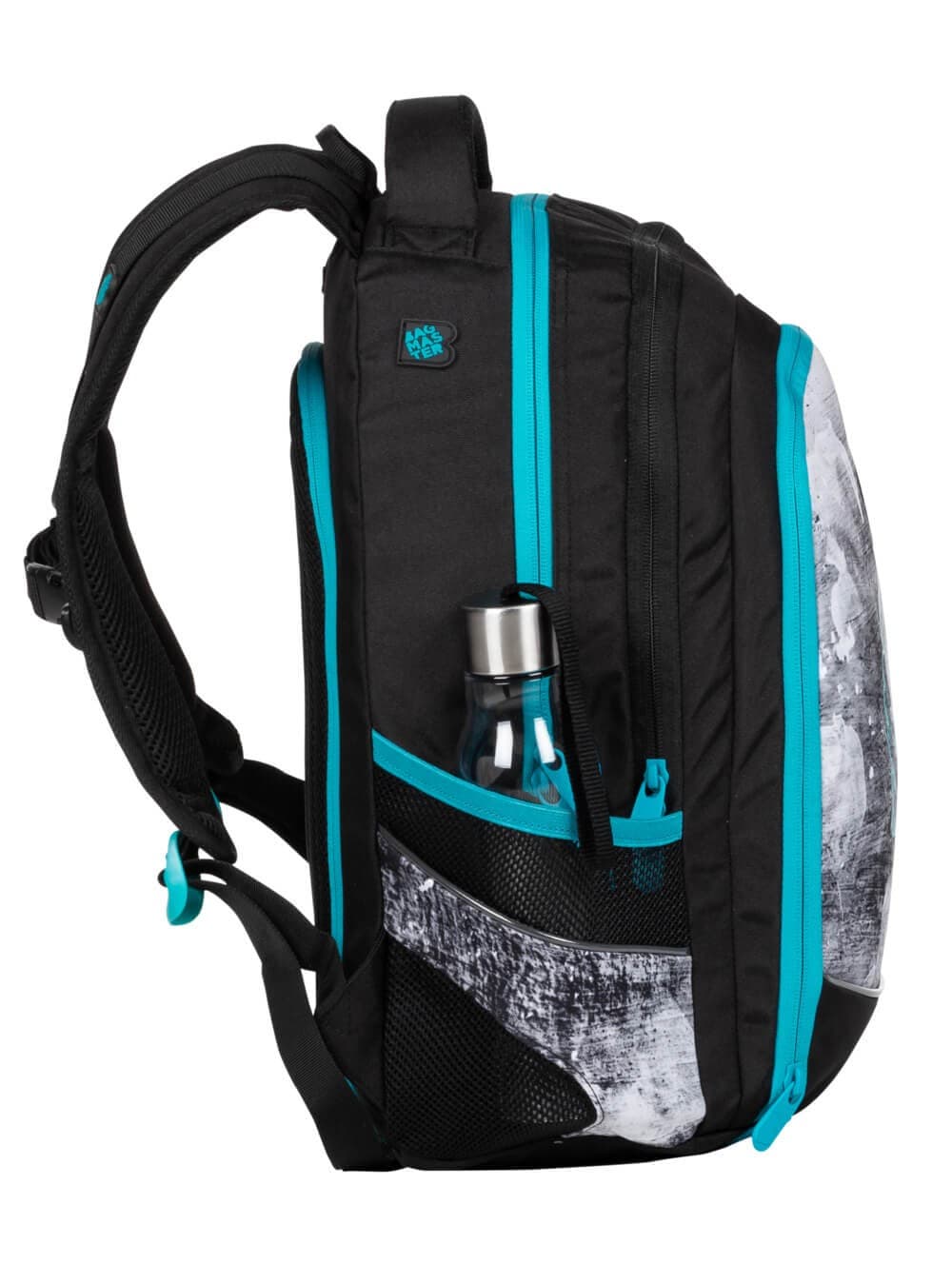 Bagmaster DIGITAL 20 B studentský batoh - modrý s květinami - náhled 4