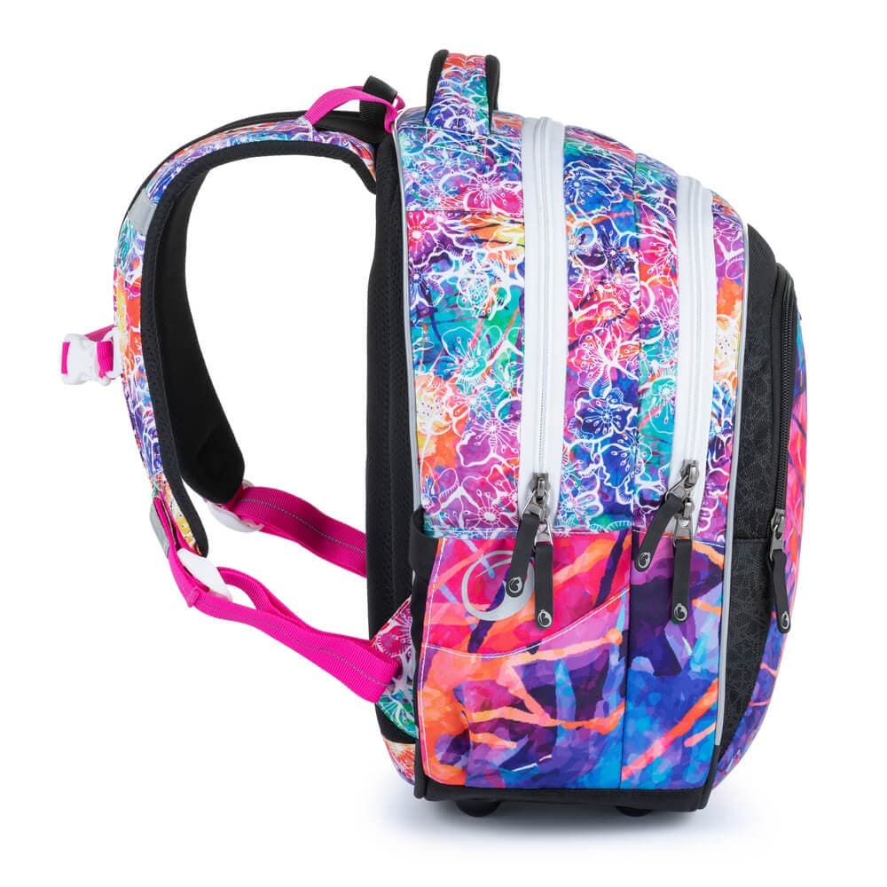 Bagmaster LUMI 21 A školní batoh - barevné květiny - náhled 2