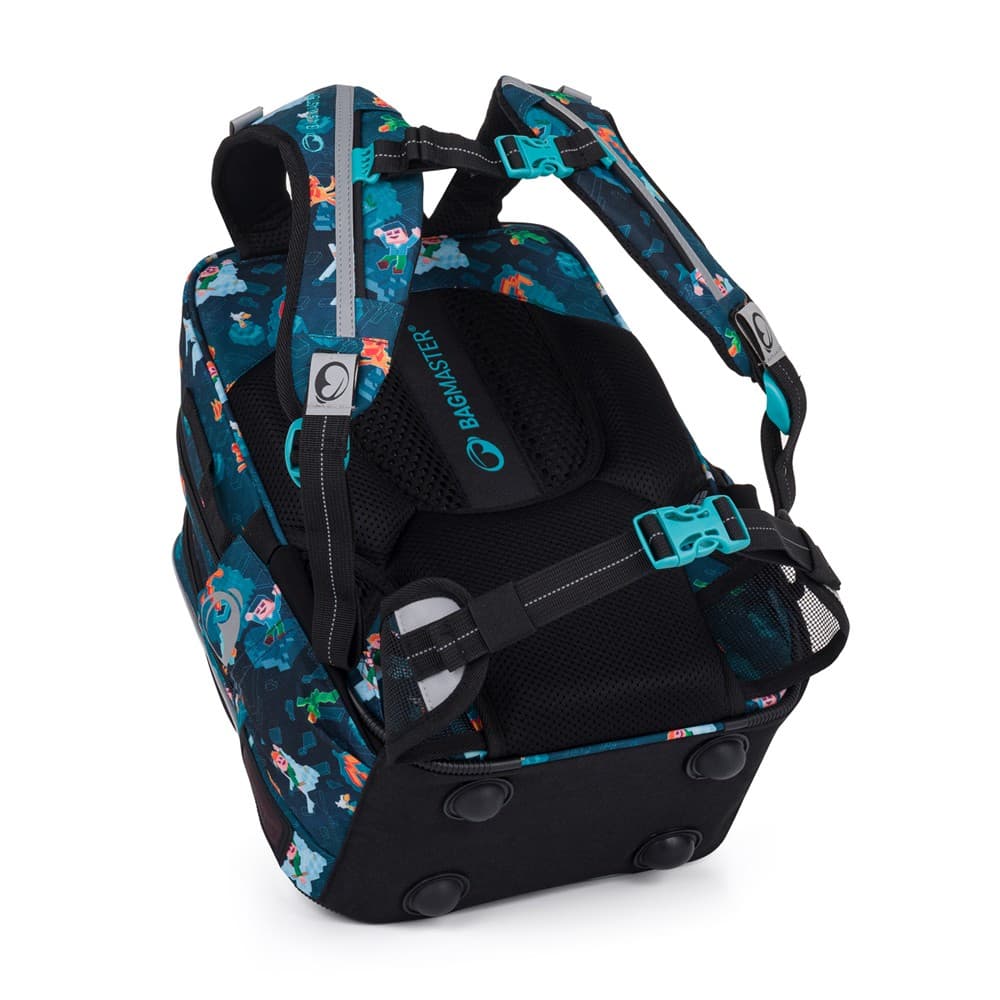 Bagmaster LUMI 24 E školní batoh – kostičkový svět - náhled 5