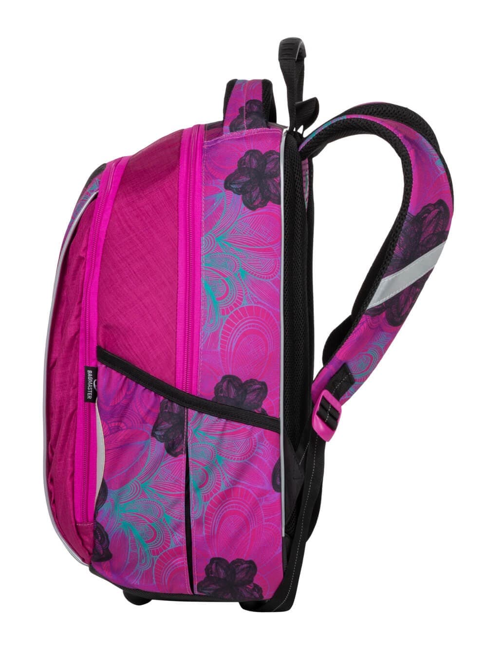 Bagmaster MARK 20 A školní dvoukomorový batoh - květiny - náhled 2