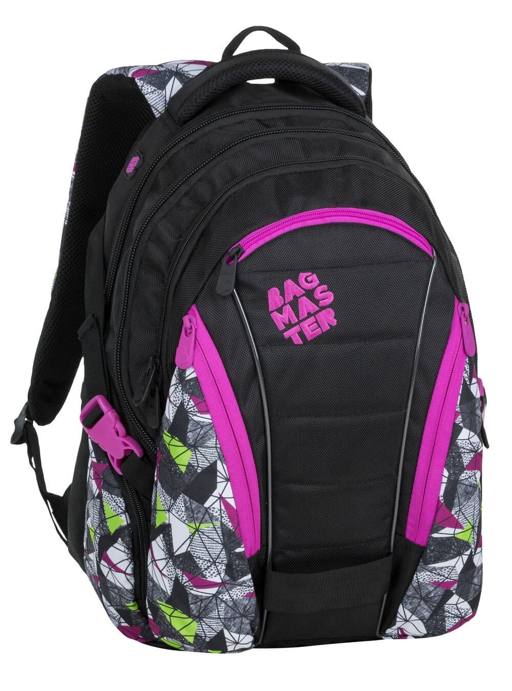 Bagmaster BAG 9 B studentský batoh - růžovo zelený
