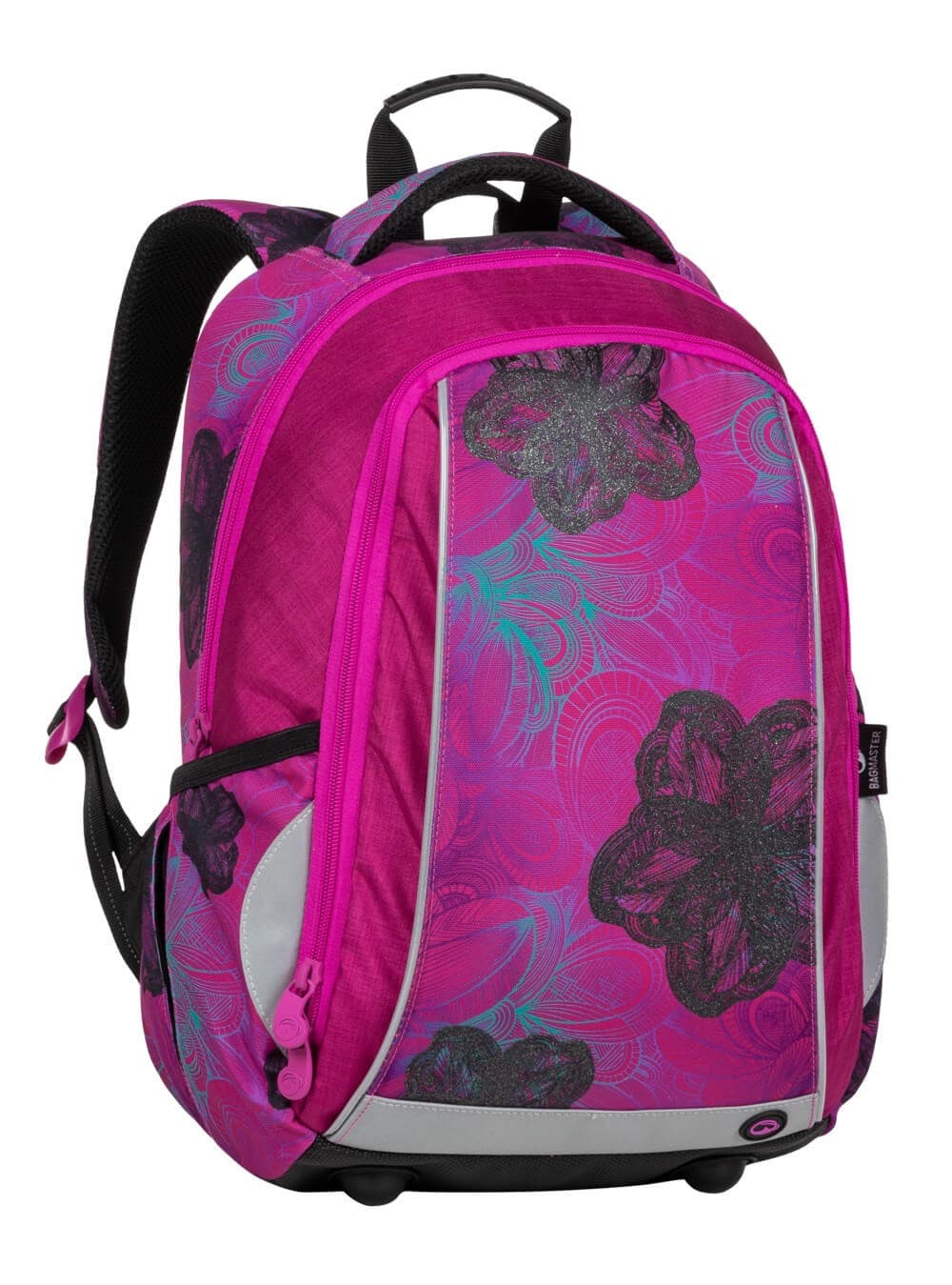 Bagmaster MARK 20 A školní dvoukomorový batoh - květiny