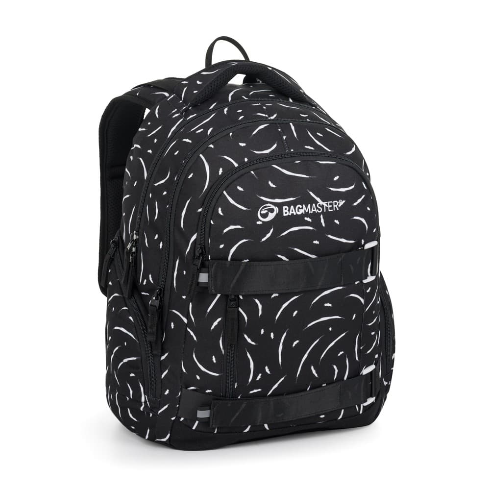 Bagmaster NOMAD 25 A studentský batoh – černo-bílý